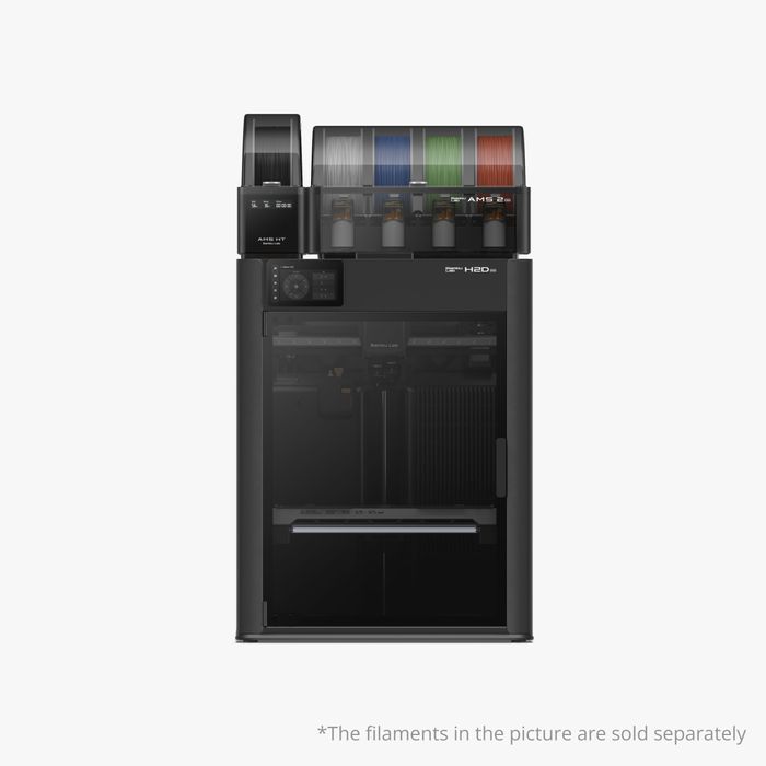 NEX3D Bambu Lab H2D Pro Combo 3D printer with dual extrusion and touchscreen interface, shown in a clean workspace setting.