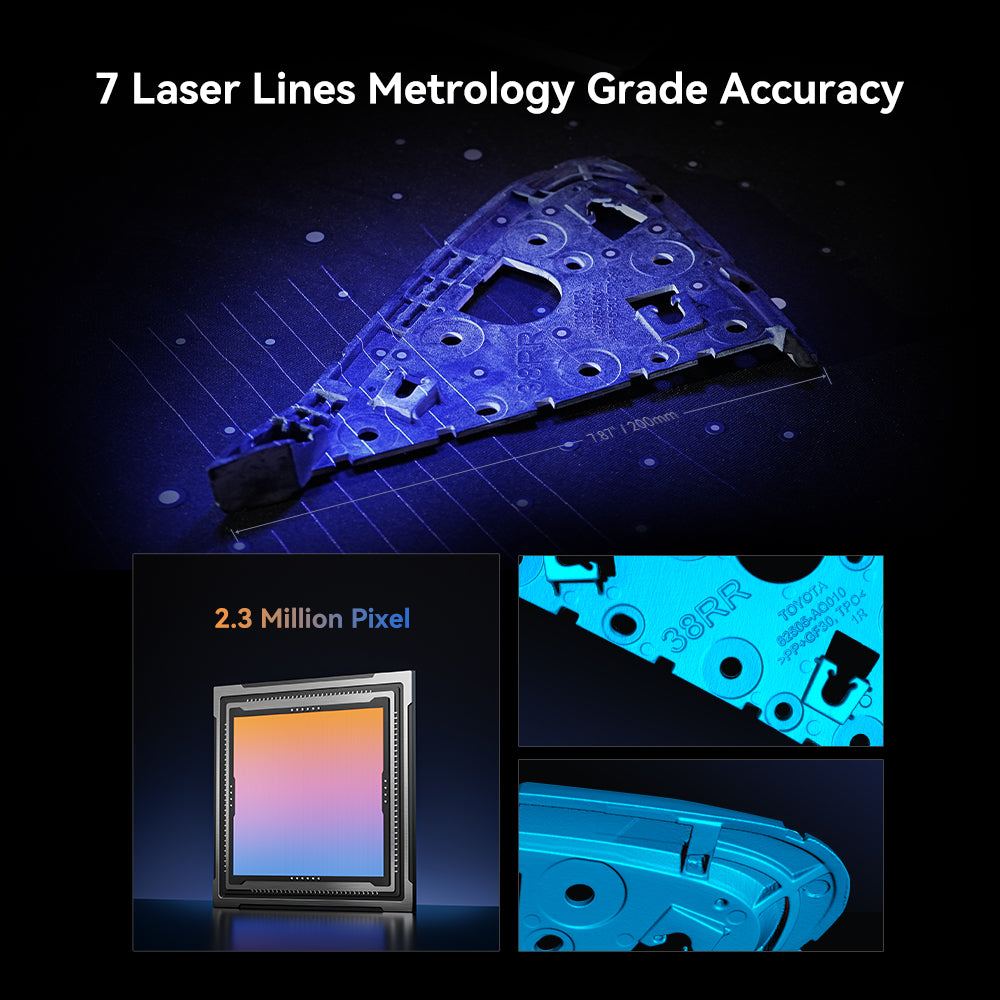 NEX3D Creality Raptor CR-Scan 3D Scanner capturing detailed 3D scans of objects with sleek design and ergonomic grip.
