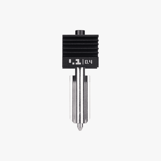 Bambu Lab Bambu Hotend H2D for 3D printers, showcasing the precise metal nozzle and compact design of the hotend.