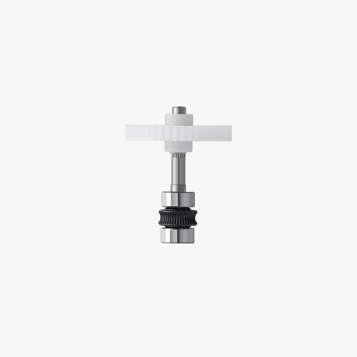 Bambu Lab AMS Active Extrusion Wheel Assembly showing the detailed black plastic extrusion wheel for 3D printer.