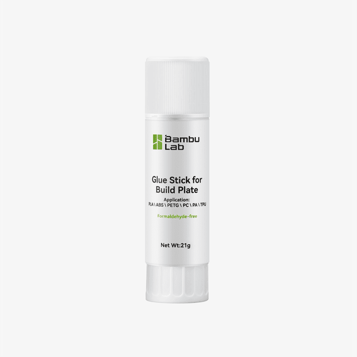 Bambu Lab Glue Stick for 3D printer build plate, white solid stick used for improving print adhesion on Bambu Lab 3D printers