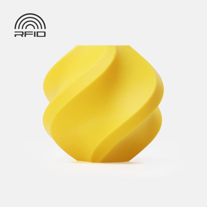 Bambu PETG HF Filament - Yellow 3D-printed color sample