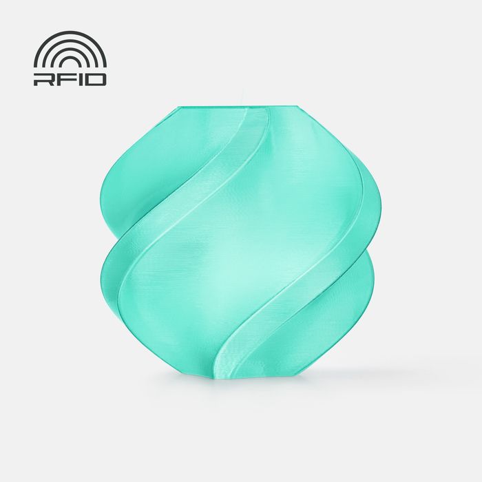 Bambu PETG Translucent Filament - Teal 3D-printed color sample