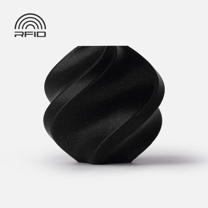 Bambu PLA Sparkle - Onyx Black 3D-printed color sample