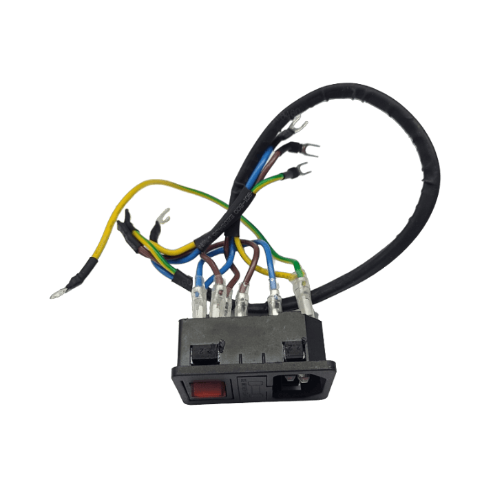 Bambu Lab Power Switch Assembly for X1/P1 3D printers, showing the switch and wiring components.
