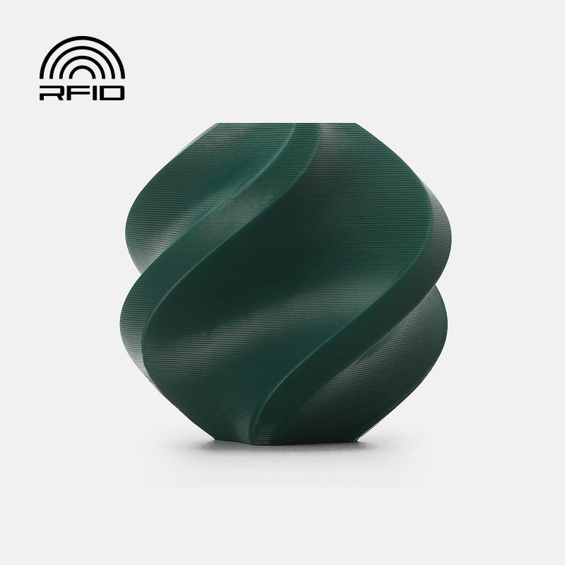 Bambu Lab PETG Basic filament spool in pine green, ideal for 3D printing with durable and flexible PETG material.