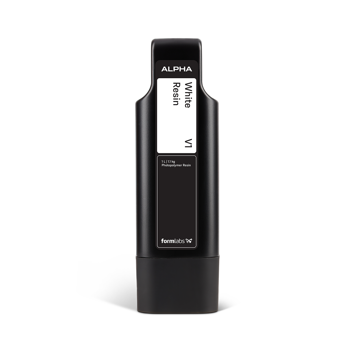 Formlabs Alpha Resin 1L container, high-quality 3D printing material for durable and precise resin prints.