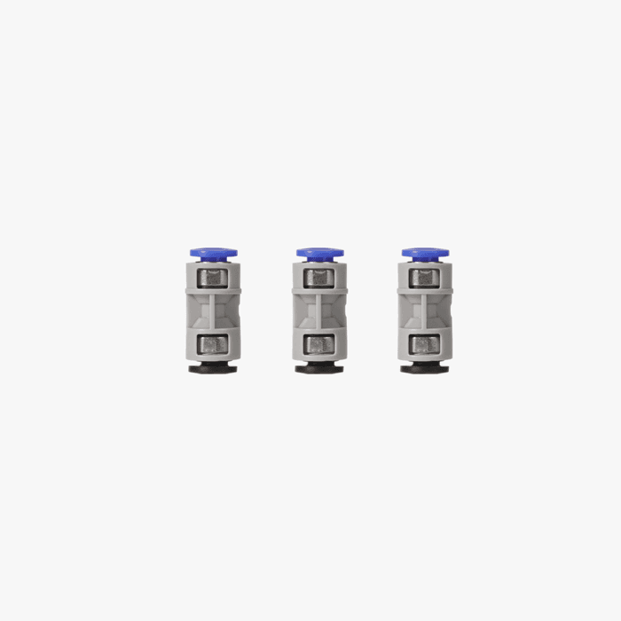 Bambu Lab PTFE coupler for 3D printers, showing the smooth, white plastic component used to connect printer parts.