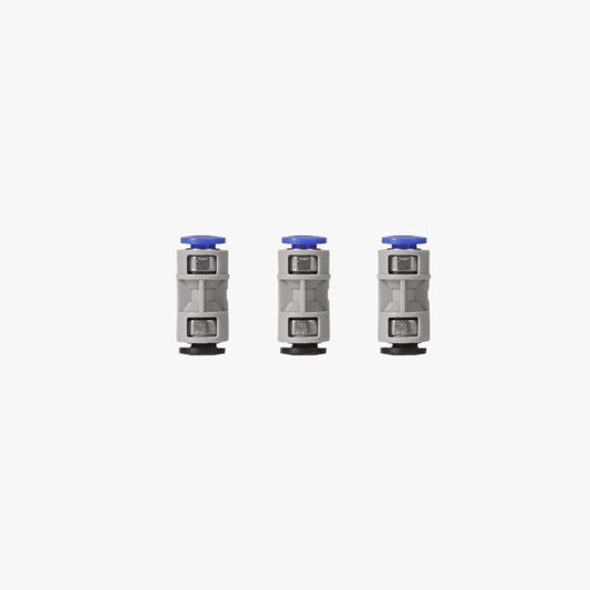 Bambu Lab PTFE coupler for 3D printers, showing the smooth, white plastic component used to connect printer parts.