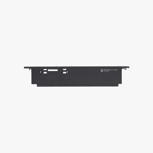 Bambu Lab 3D printer front cover part, durable plastic shell for Bambu Lab printers, shown in black with textured surface.