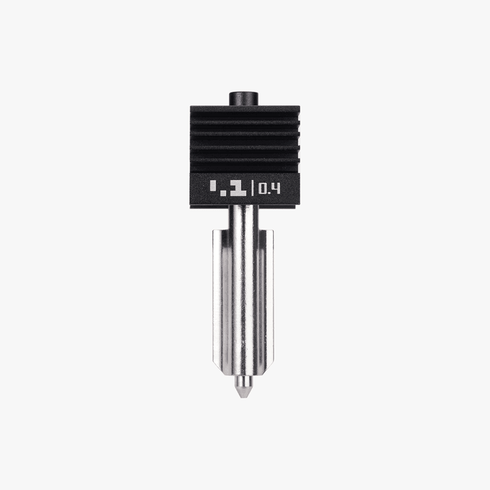 Bambu Lab Bambu Hotend H2D for 3D printers, showcasing the precise metal nozzle and compact design of the hotend.