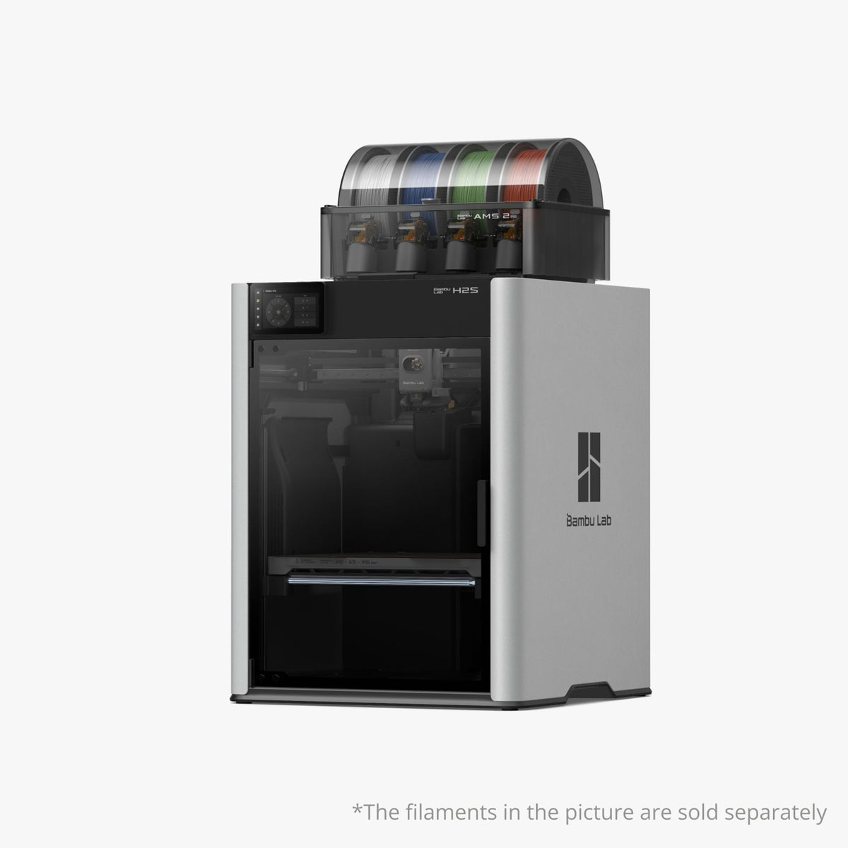 Bambu Lab H2S Series H2S Combo with AMS 2 Pro 3D printer setup, showing the printer and its components.