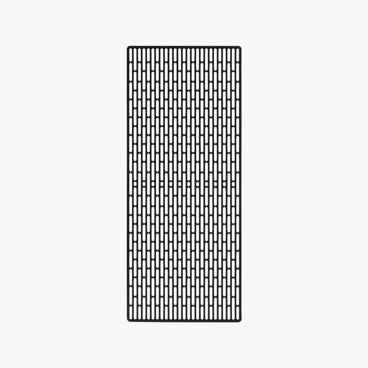 NEX3D laser grid panel showcasing precise, detailed laser cutting design on a sleek metal surface.
