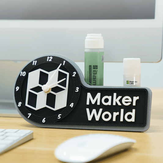 Bambu Lab Clock Components Kit with various tools and parts for assembling and customizing Bambu Lab 3D printer clocks.
