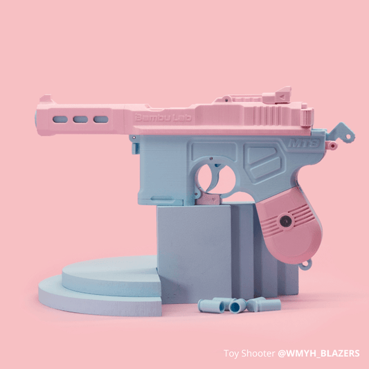 Bambu Lab Toy Shooter Components Kit with various parts for building and customizing toy shooters, displayed on a white background.