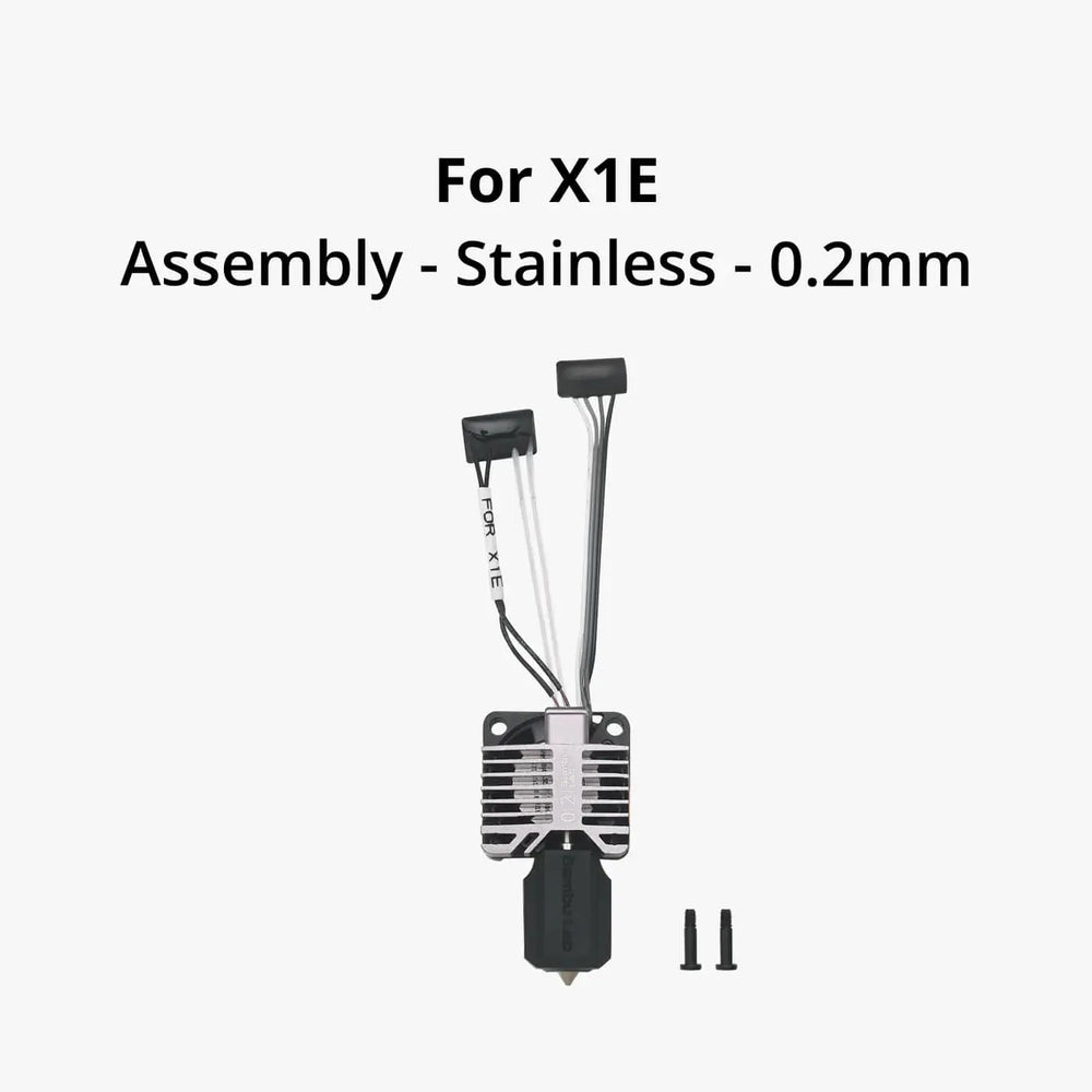 Bambu Lab Complete Hotend Assembly for X1E 0.2mm, part of Bambu Lab's hotends and extruders for 3D printers.