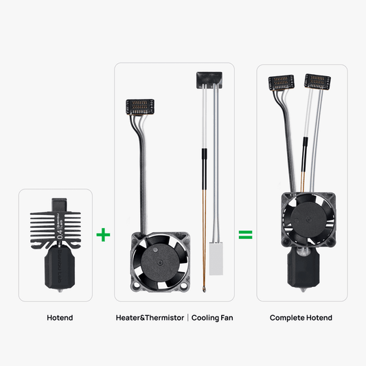 Bambu Lab P1 Series Nozzle for 3D printers, complete hotend assembly with 0.2mm nozzle for precise filament extrusion.