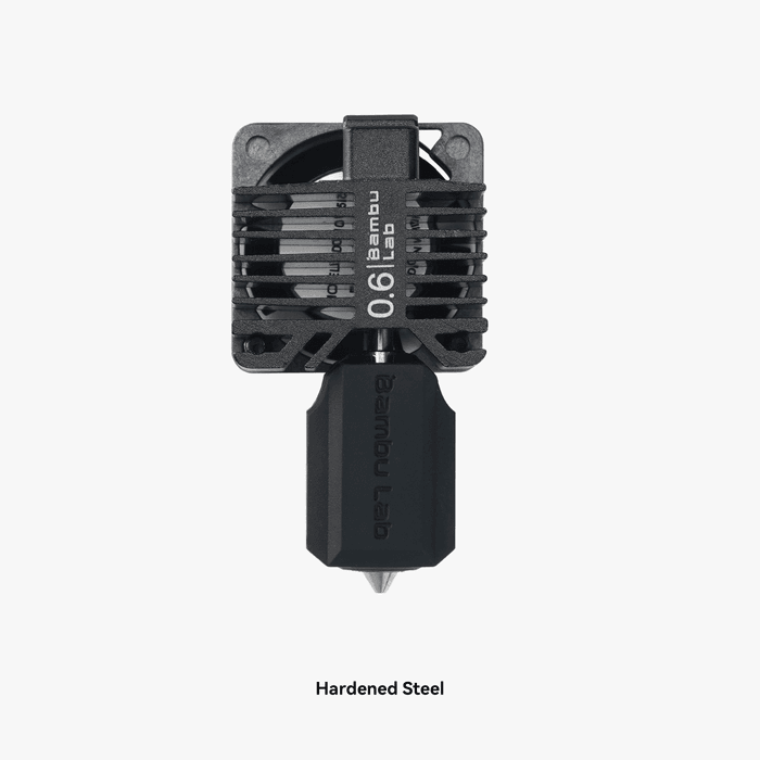 Bambu Lab P1 Series Nozzle for 3D printer hotends and extruders, 0.2mm diameter, complete assembly.