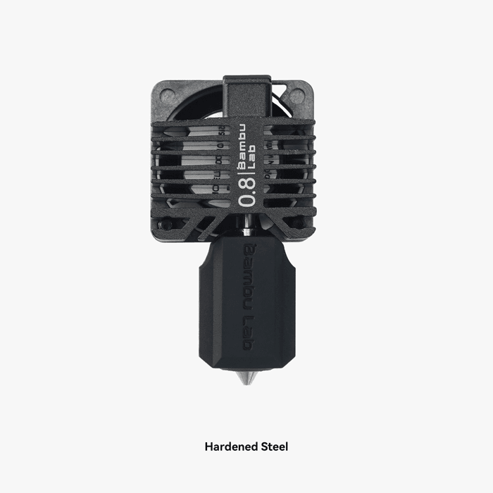 Bambu Lab P1 Series Nozzle hotend assembly for 3D printers with 0.2mm tip, part of Bambu Lab hotends & extruders range.