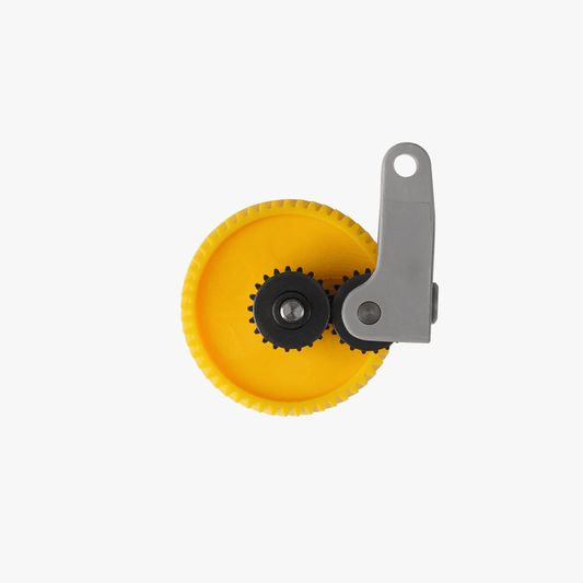 Bambu Lab X1/P1 hardened steel extruder gear assembly for 3D printer hotends and extruders.