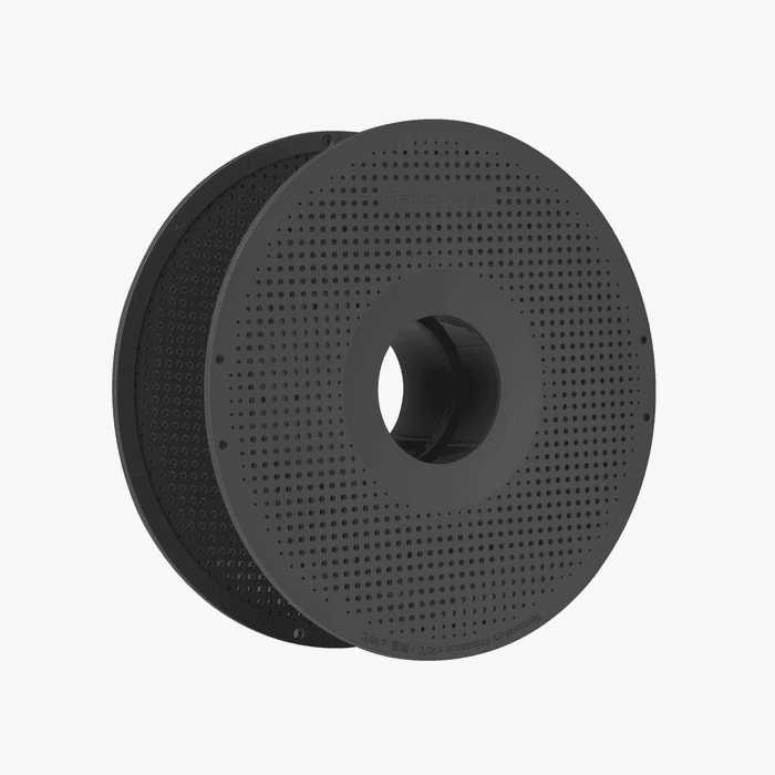 Bambu Lab reusable spool made of bamboo, designed for high temperature resistance, ideal for 3D printing filament storage.