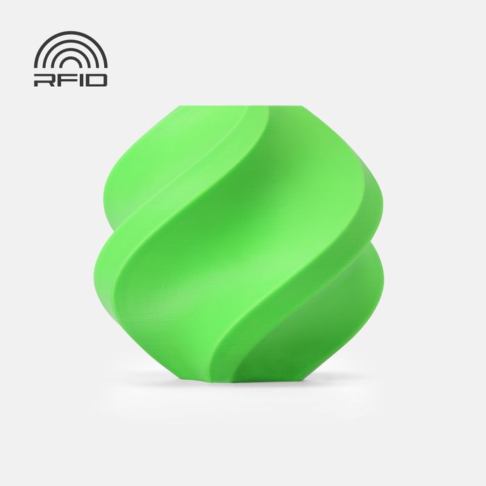 Bambu PETG HF Filament - Lime Green 3D-printed color sample