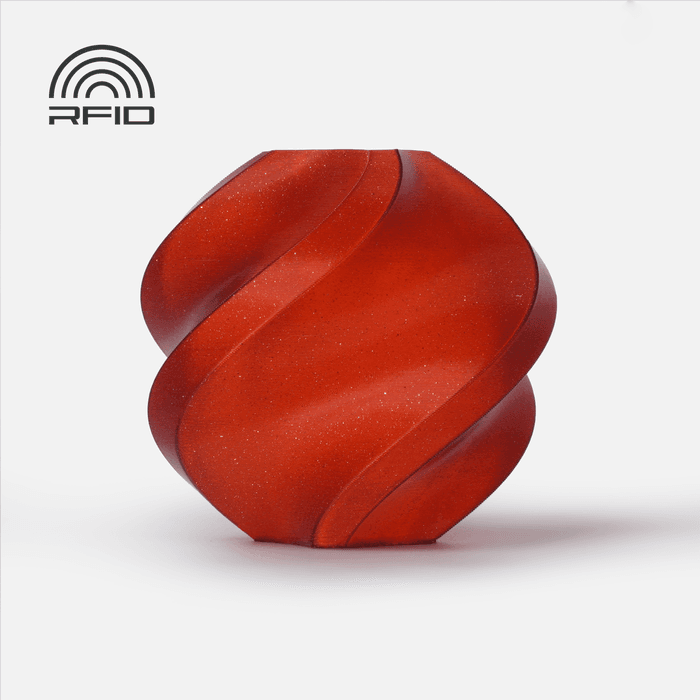 Bambu PLA Sparkle - Crimson Red 3D-printed color sample
