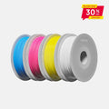 Bambu Lab PLA Basic-CMYK filament spool with colorful PLA filament for 3D printing, showing vibrant filament strands.
