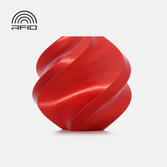 Bambu PLA Silk+ - Candy Red 3D-printed color sample