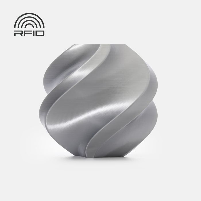 Bambu PLA Silk+ - Silver 3D-printed color sample