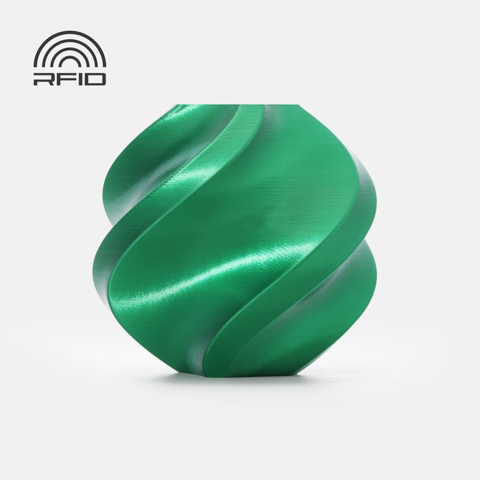 Bambu PLA Silk+ - Candy Green 3D-printed color sample