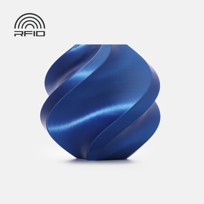 Bambu PLA Silk+ - Blue 3D-printed color sample