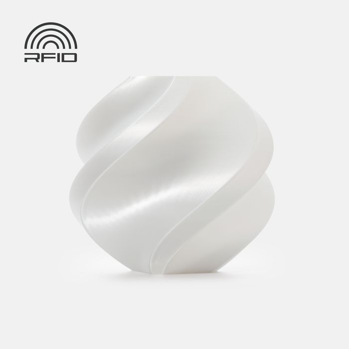 Bambu PLA Silk+ - White 3D-printed color sample