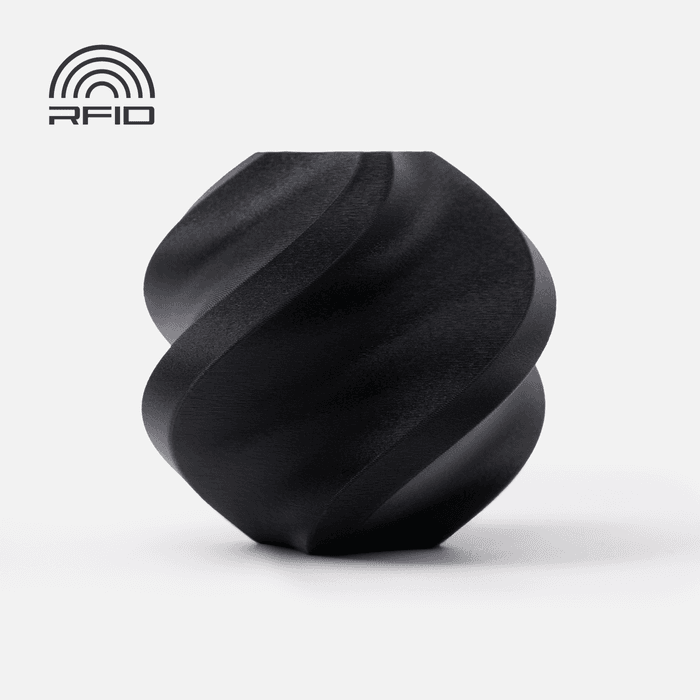 Bambu Lab PLA Matte Filament - Charcoal 3D-printed color sample