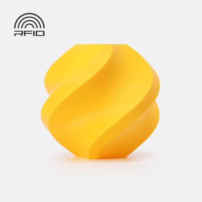 Bambu PLA Basic Filament - Sunflower Yellow 3D-printed color sample