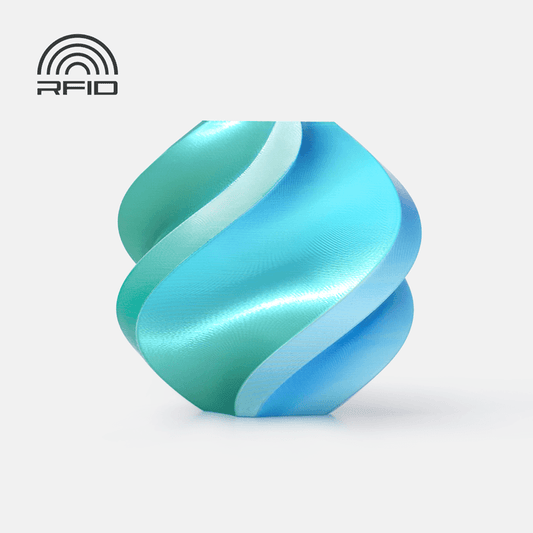 Bambu PLA Silk Multi-Color - Blue Hawaii (Blue-Green) 3D-printed color sample