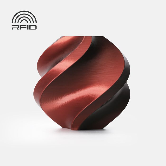 Bambu PLA Silk Multi-Color - Velvet Eclipse (Black-Red) 3D-printed color sample