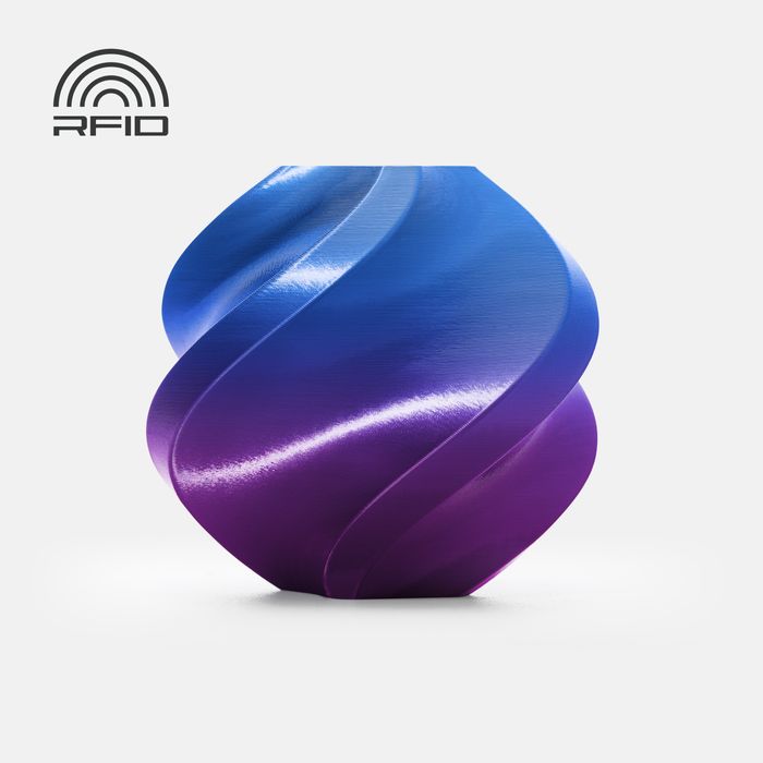 Bambu PLA Silk Multi-Color - Aurora Purple (13909) 3D-printed color sample