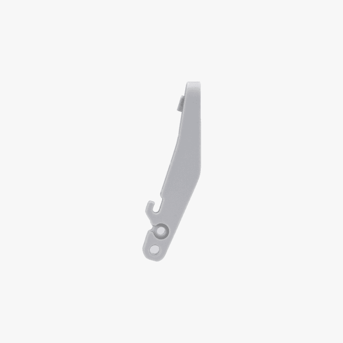 Bambu Lab filament cutter lever for 3D printers, close-up of the black plastic lever with metal components.