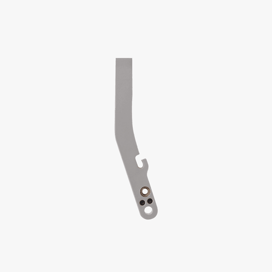 Bambu Lab filament cutter lever for 3D printers, close-up of the black plastic lever with metal components.