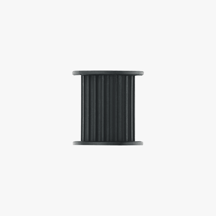 Bambu Lab Motor Drive Pulley for 3D printers, close-up of black plastic component with gear teeth, designed for Bambu Lab printer parts