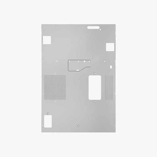 Bambu Lab X1 rear metal panel for 3D printers, replacement part, silver-colored metal with mounting holes