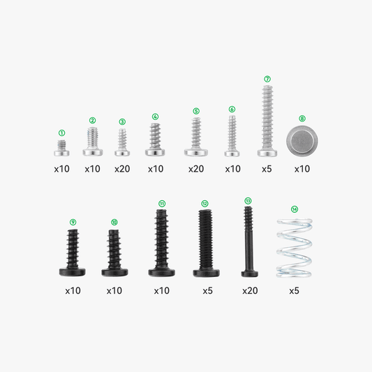 Bambu Lab screws kit for A1 and AMSLite 3D printer parts, includes various screws for assembly and maintenance.
