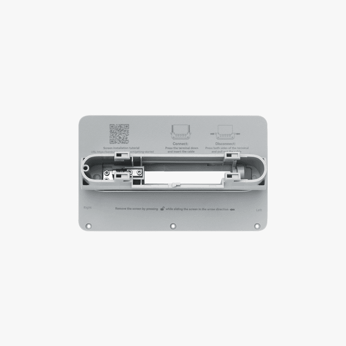 Bambu Lab X1C printer parts showing the rear housing with hinge for the display assembly.