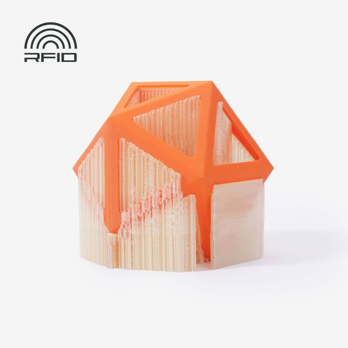 Bambu Lab PVA filament spool for 3D printing, showing the Bambu Lab PVA material in a clear view.