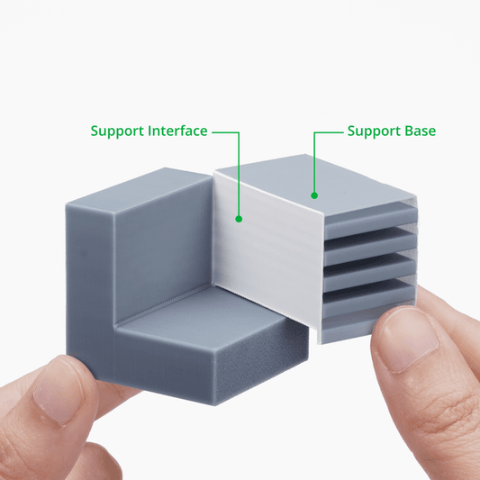 Bambu Support for PLA: comparison of printed surfaces after support removal