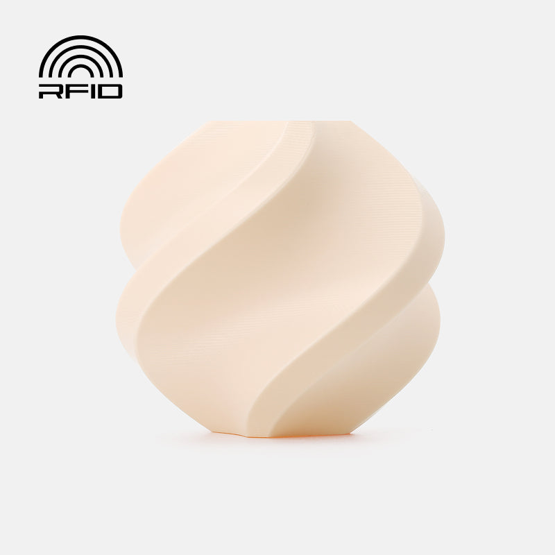 Dark beige Bambu Lab PETG Basic filament spool for 3D printing, showcasing the smooth, cylindrical filament roll.