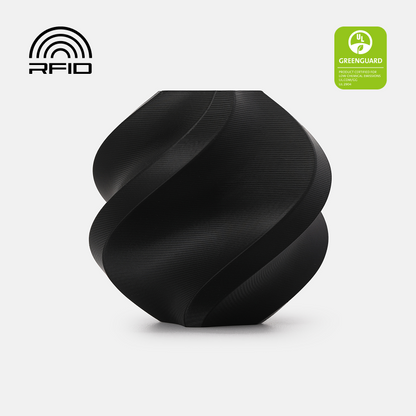 Black Bambu Lab PETG matte filament spool for 3D printing, showcasing the smooth, matte finish of the PETG filament.