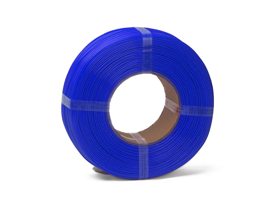 Blue Filapoly High Speed PLA Basic filament refill by NEX3D for 3D printing, shown in a clear blue spool.