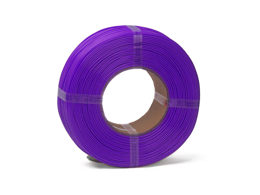 Purple Filapoly High Speed PLA Basic filament refill by NEX3D, showcasing a spool of vibrant biodegradable 3D printing filament.
